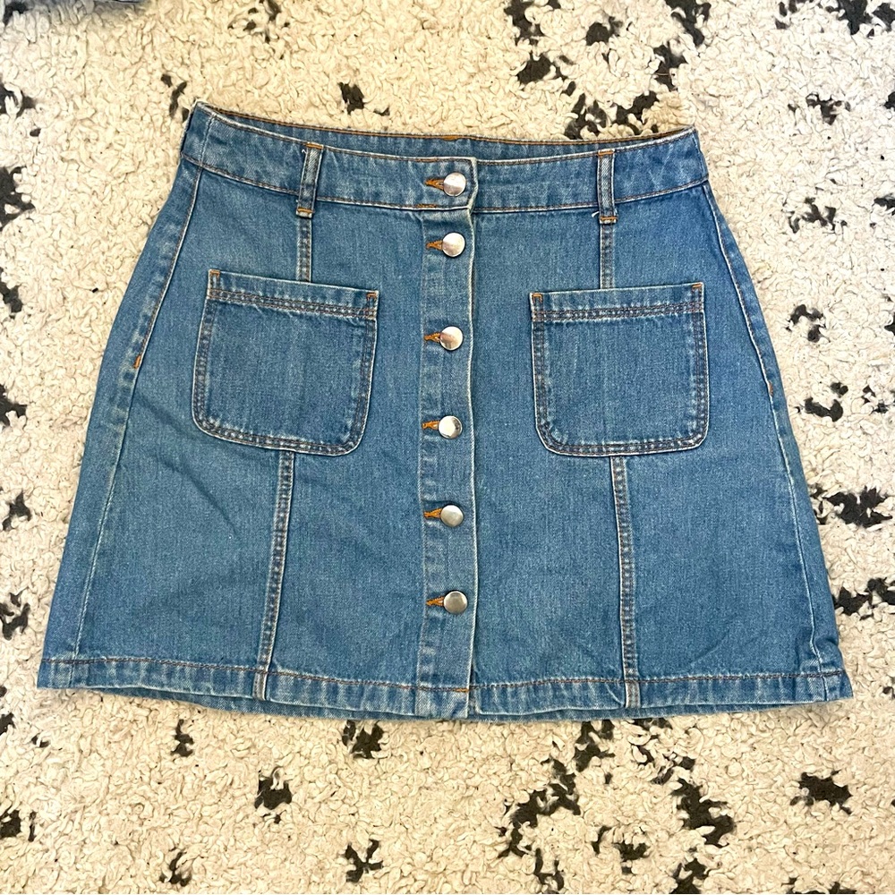 A-Line denim mini skirt